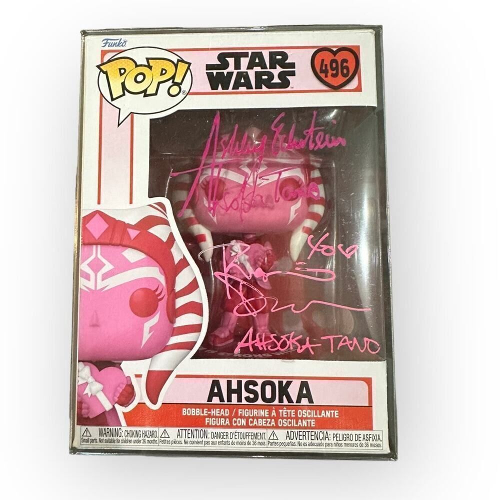 Star Wars Funko Pop 496 Ashley Eckstein Rosario Dawson Signed Ahsoka JSA Auth